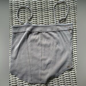 Free‎ People NEW WITHOUT TAGS Gunmetal Corset tank top medium boho classic